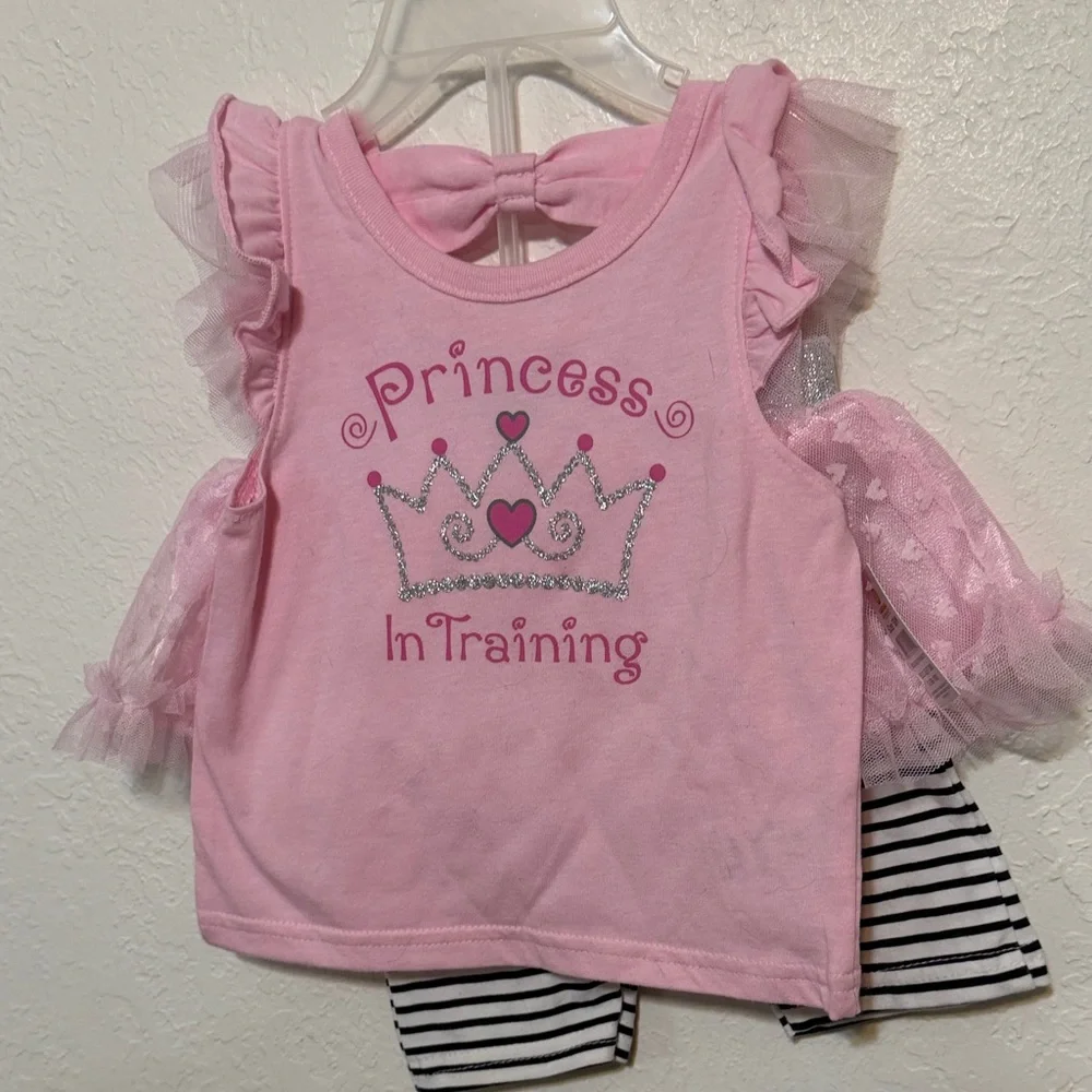 Princess in Training Pink and White‎ Kids Matching Set